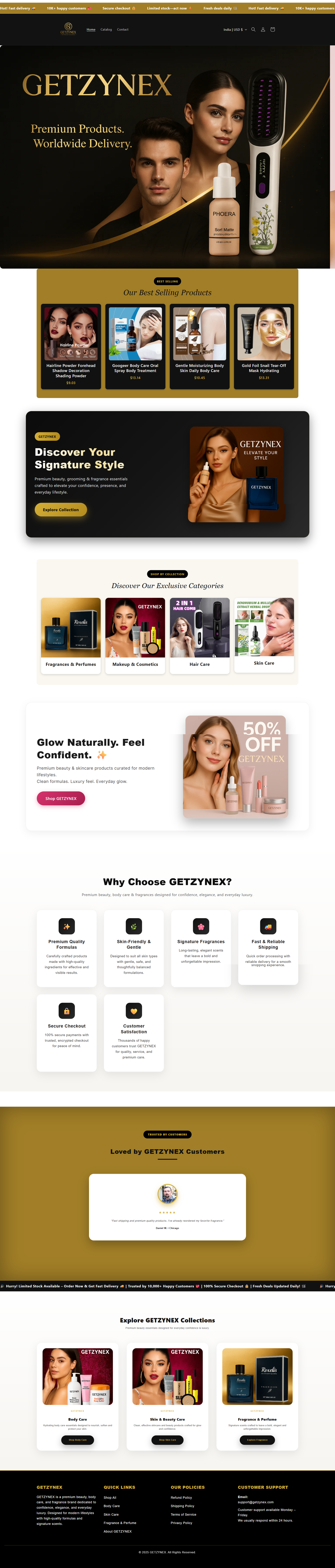 Getzynex — Shopify store built by Fins Digital Media Bareilly