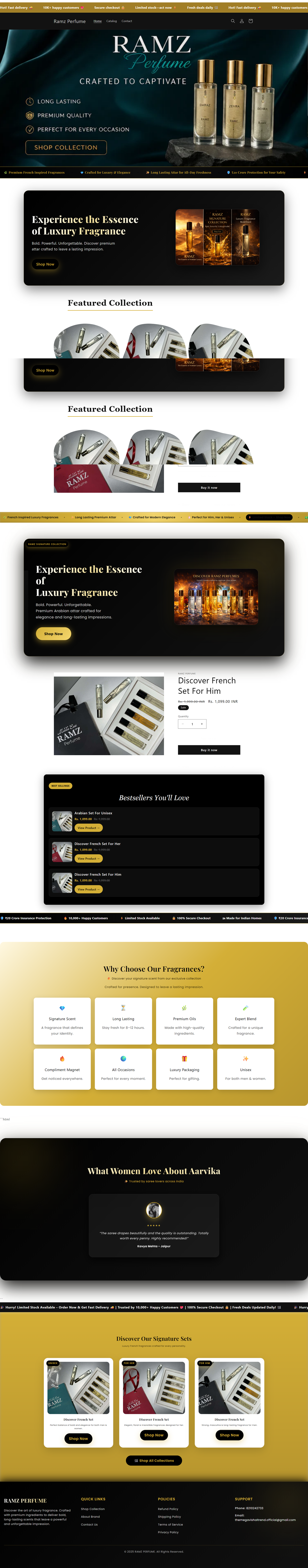 Ramz Perfume — Shopify store built by Fins Digital Media Bareilly