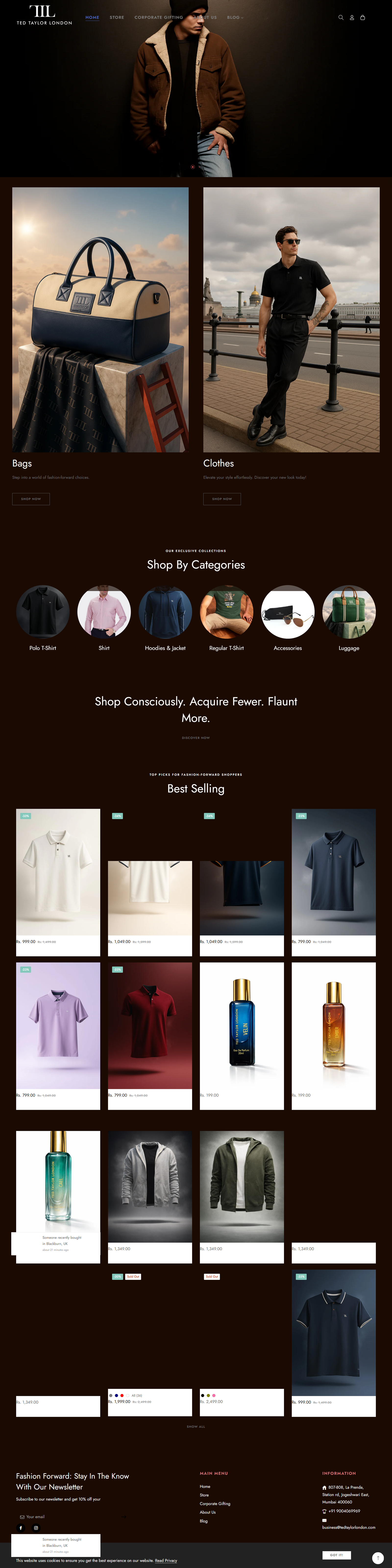 Ted Taylor London — Shopify store built by Fins Digital Media Bareilly